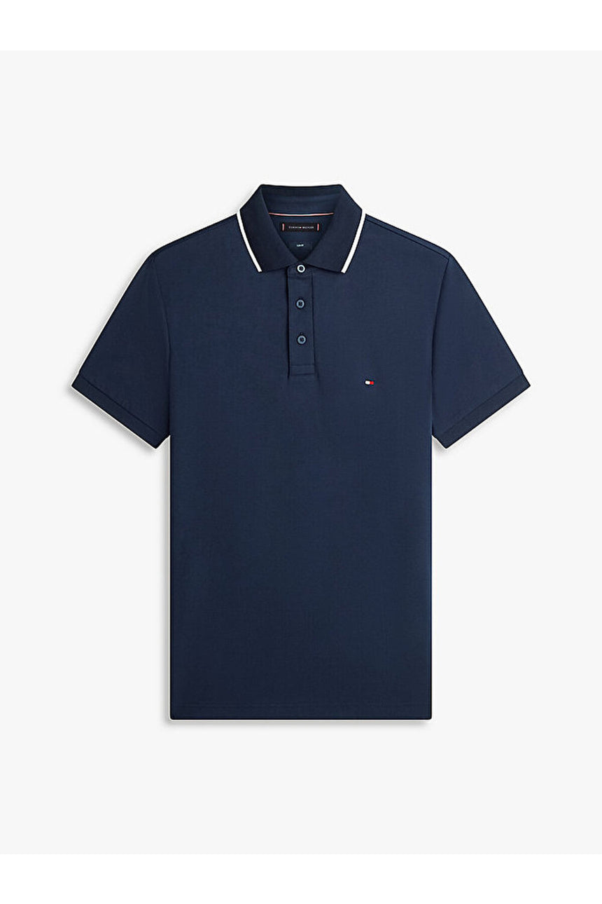 Tommy Hilfiger Erkek LIQUID COTTON TIPPED SLIM POLO MW0MW43144 - Koyu Lacivert