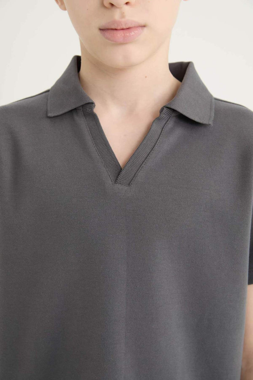 Defacto Çocuk Short Sleeve Polo T-Shirt D7755A8 - Antrasit