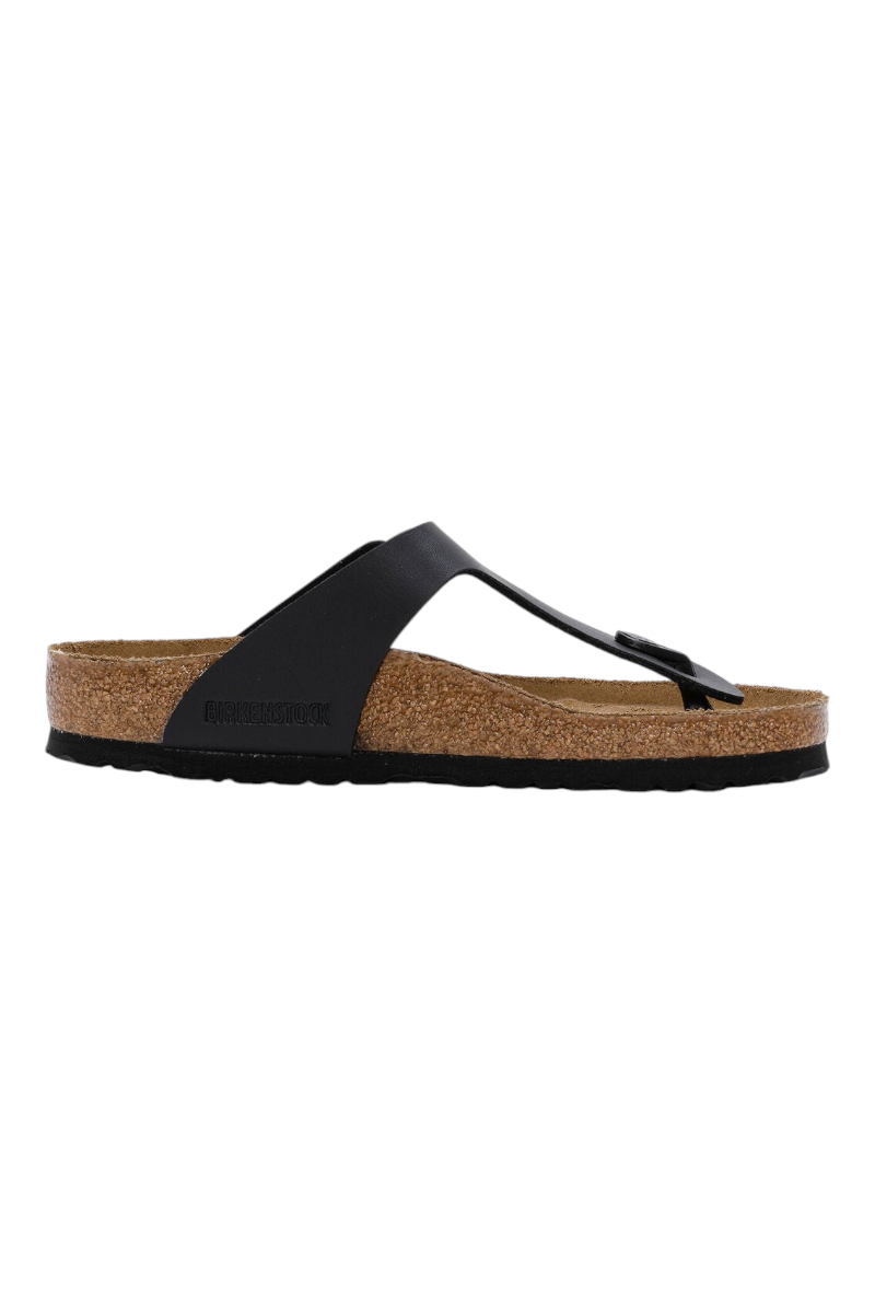 Sporline Birkenstock Gizeh siyah süet kadın parmak arası terlik, mantar tabanlı ve ergonomik tasarımlı