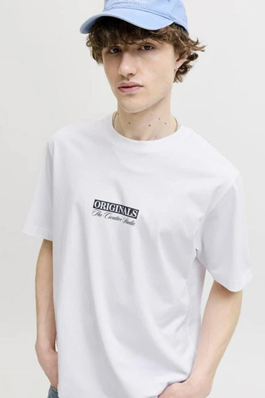 JACK&JONES JORSAVONA BOX TEE SS CN STYD SS26 12310070 - Beyaz