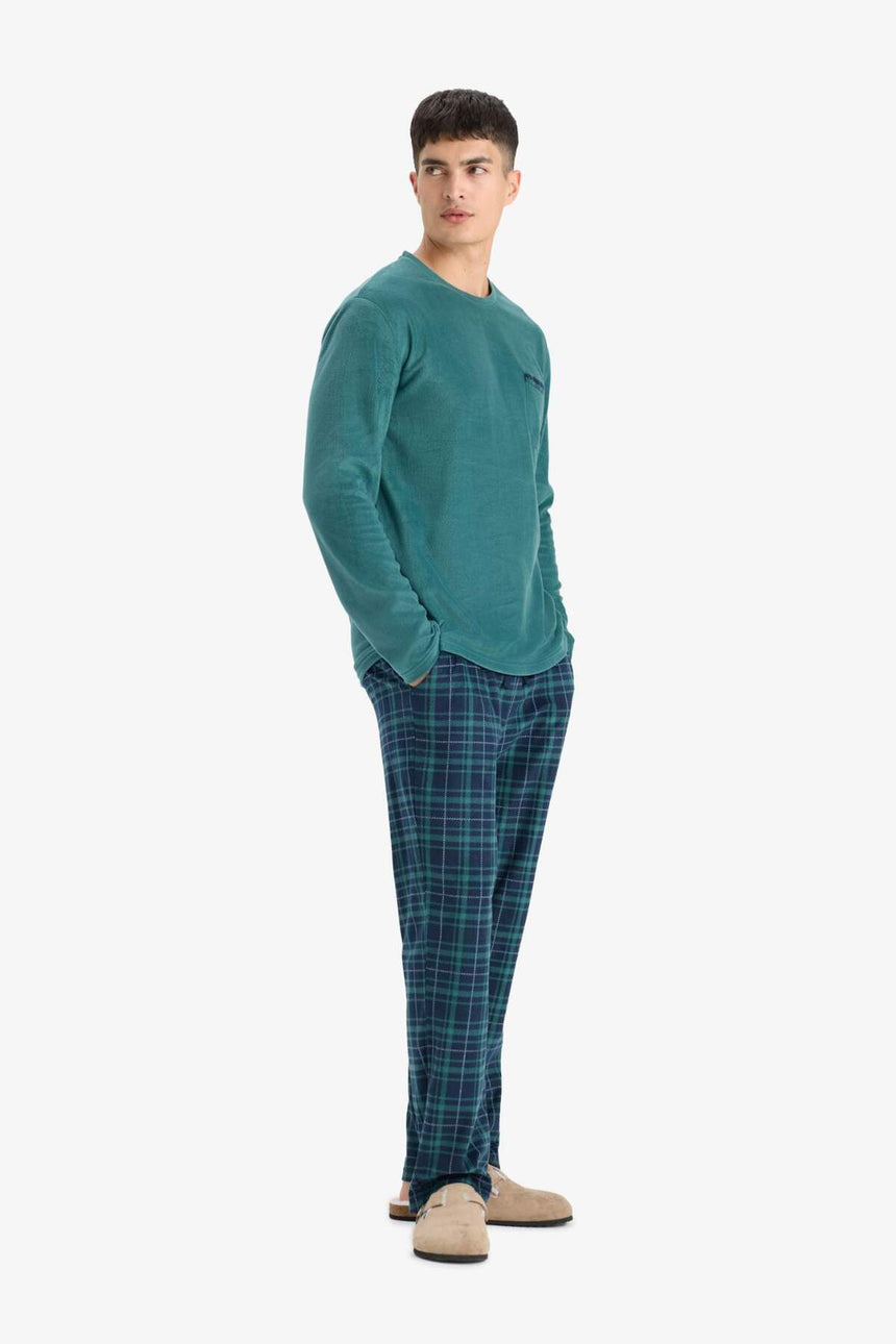 DeFacto Erkek Pijama Takımı D0047AX - Yeşil