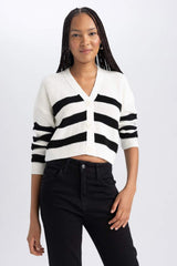 Defacto Kadın Cardigan Z8539AZ - Ekru