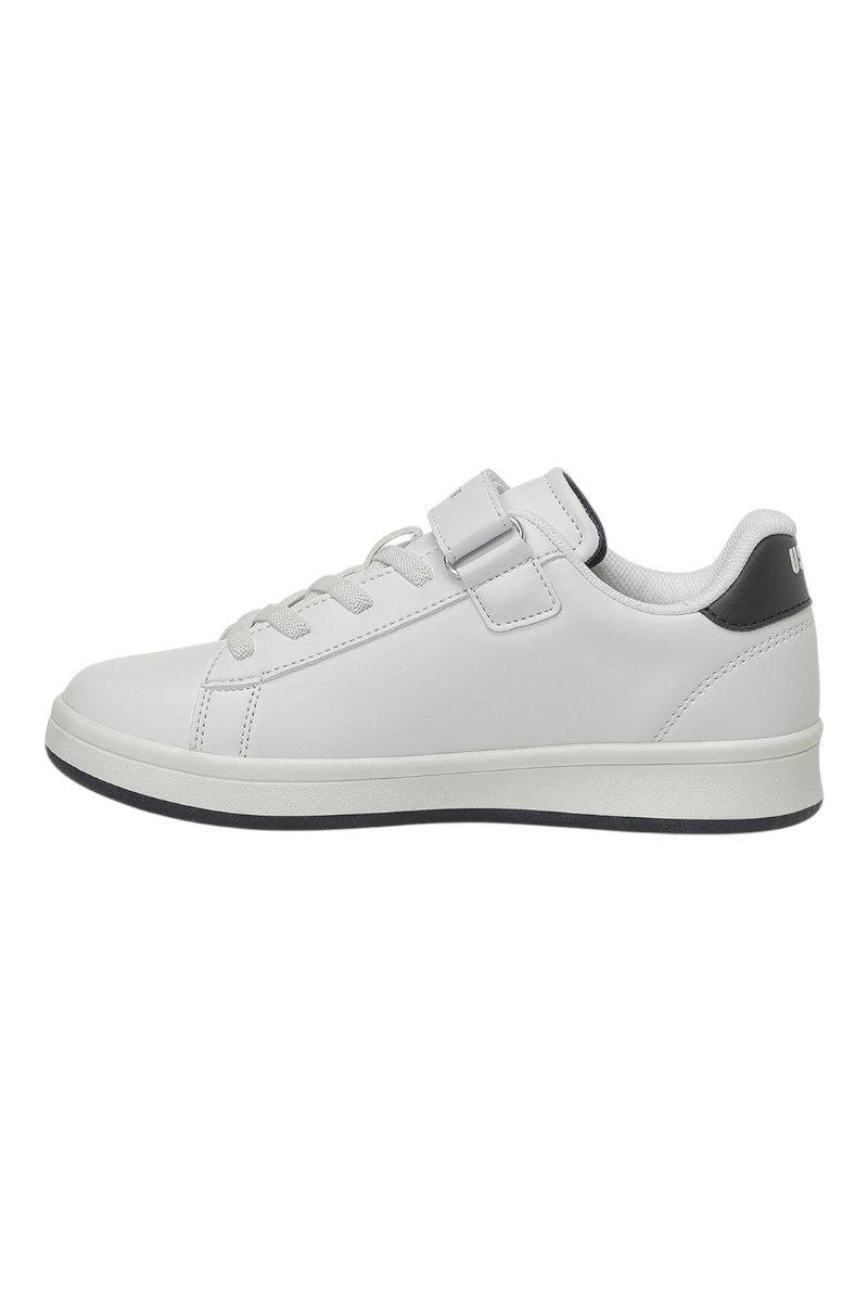Sporline U.S. Polo Assn. 6P beyaz ve lacivert detaylı, cırt cırtlı kadın tekstil sneaker ayakkabı