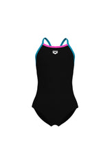 ARENA GIRL'S ARENA SWIMSUIT LIGHT DROP SOLID 005919589 - Siyah/Pembe