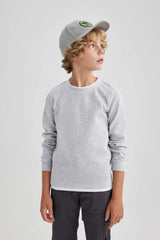 Defacto Çocuk Long Sleeve T-Shirt V1186A6 - Gri