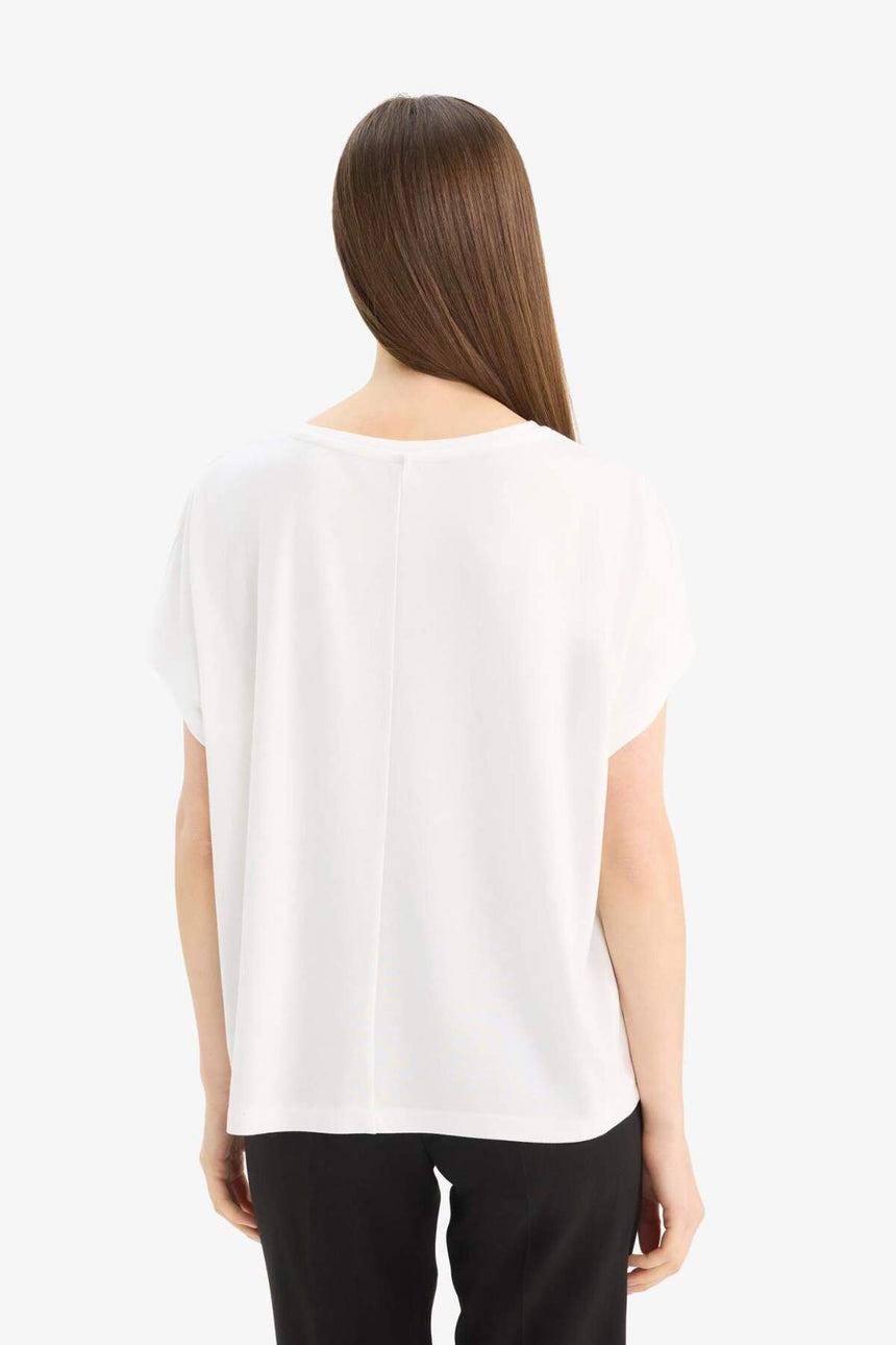 DeFacto C8807AX Kadın T-Shirt - Ekru