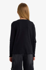 DeFacto Çocuk Uzun Kollu T-Shirt B2387A8 - Siyah