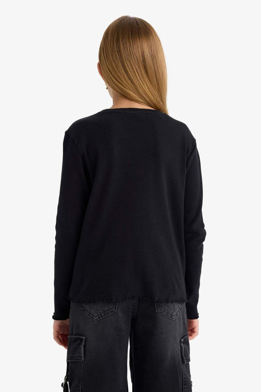 DeFacto Çocuk Uzun Kollu T-Shirt B2387A8 - Siyah