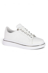 Sporline Pierre Cardin 10231 beyaz erkek sneaker, yan kısımlarında kabartmalı logo detaylı şık günlük spor ayakkabı.