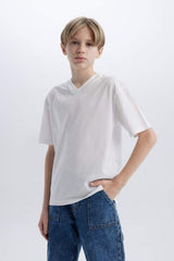 Defacto Çocuk Short Sleeve T-Shirt K1693A6 - Beyaz
