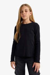 DeFacto Çocuk Uzun Kollu T-Shirt B2387A8 - Siyah