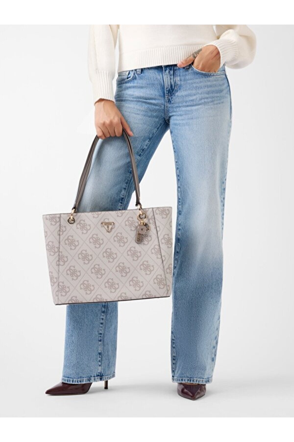 Guess Noelle II Kadın El Çantası HWSO9672250 - Koyu Kahverengi