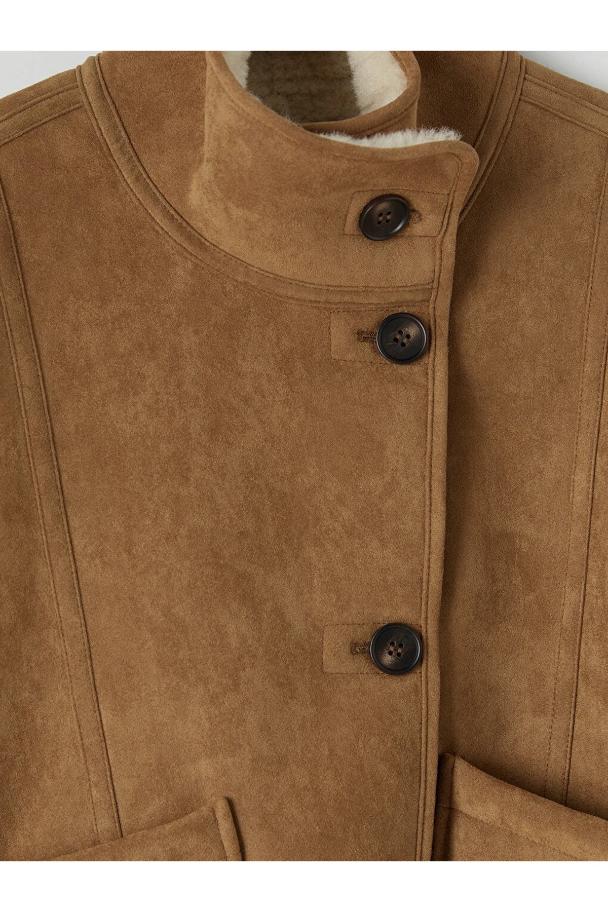 LC Waikiki Kadın Oversize Süet Görünümlü Mont W6BF71B8 - Kahverengi