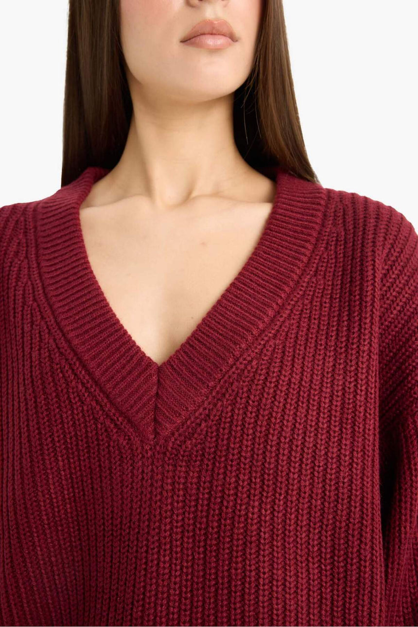 Defacto Kadın Pullover Z7135Az - Bordo
