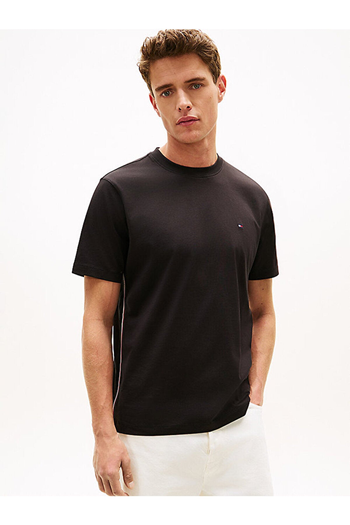 Tommy Hilfiger MW0MW42393BDS Erkek T-Shirt - Siyah
