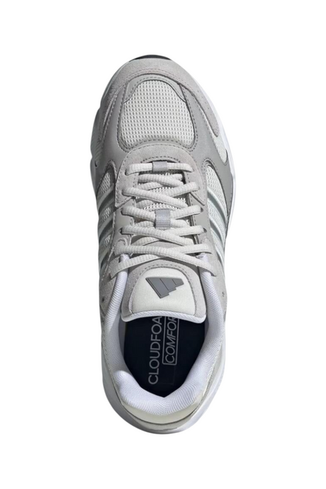 Sporline adidas Crazychaos 2000 gri kadın sneaker, süet deri ve tekstil detaylı, üstten görünüm