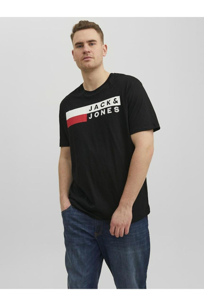 JACK&JONES JJECORP LOGO TEE SS O-NECK NOOS PLS 12158505 - Siyah