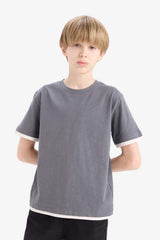 Defacto Çocuk Short Sleeve T-Shirt B5928A8 - Antrasit