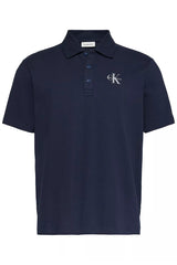 Calvin Klein Erkek SS EZ MONOLOGO CASUAL PIQUE POLO LV04RF209G - Mavi