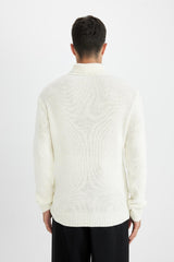 Defacto Erkek Pullover A9517Ax - Kırık Beyaz