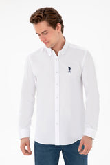 US POLO ASSN ERKEK DOKUMA GÖMLEK 2084085 - Beyaz