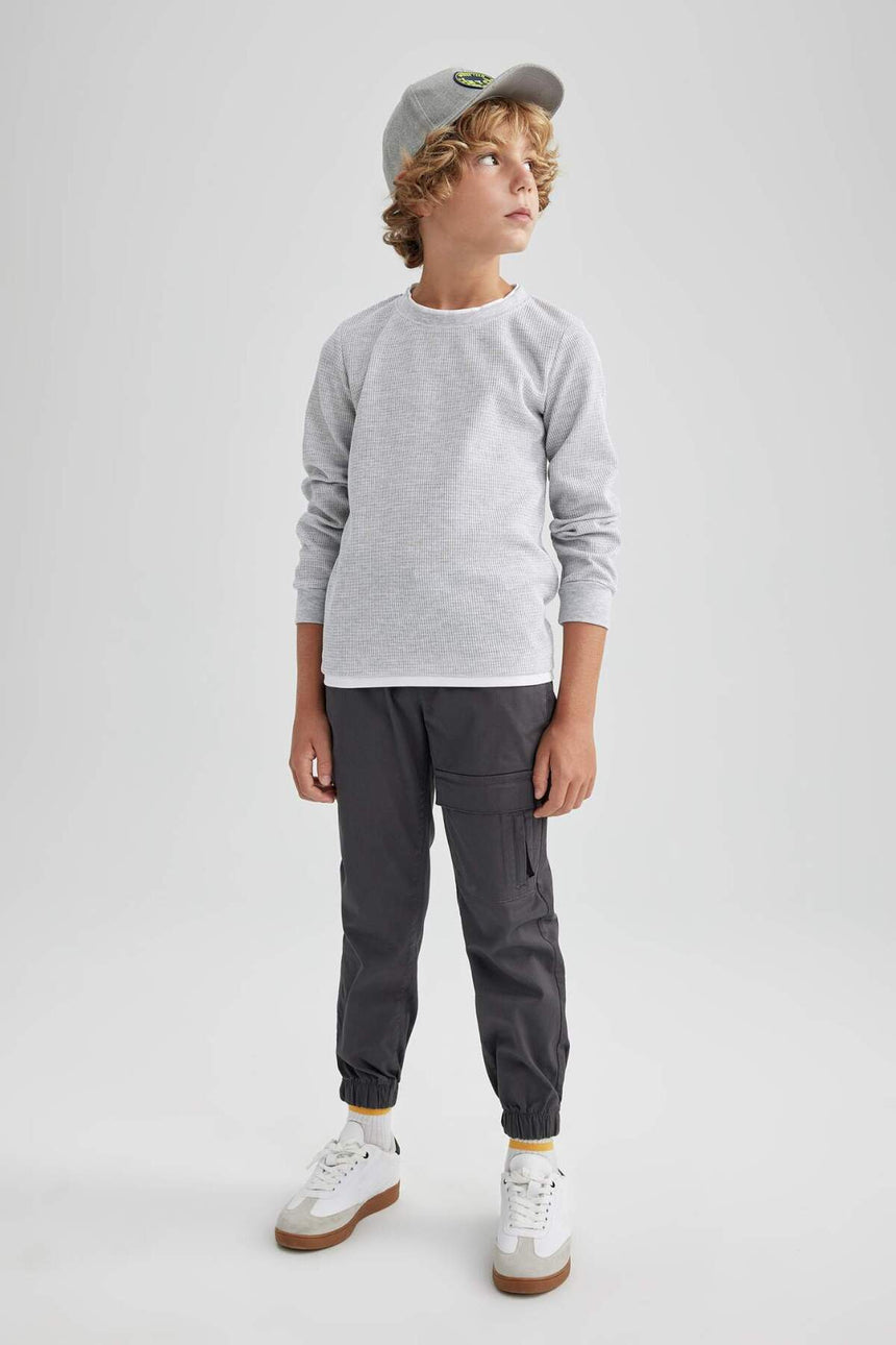 Defacto Çocuk Long Sleeve T-Shirt V1186A6 - Gri