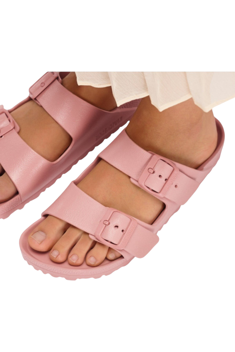 Sporline Birkenstock Arizona Eva pembe kadın terlik, çift bantlı ve ayarlanabilir tokalı hafif tasarım