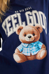 DeFacto G2336AX Kadın T-Shirt - Koyu Lacivert