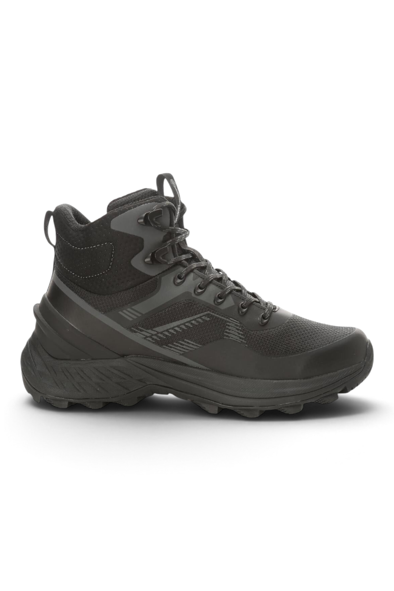 Sporline Lumberjack Mendel HI siyah erkek outdoor bot, dayanıklı taban yapısı ve bağcıklı tasarımı ile yan görünüm