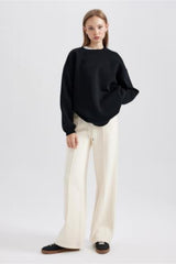 Defacto Kadın Sweat Shirt Y1346Az - Siyah