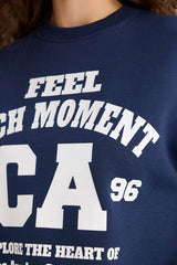 DeFacto Kadın Sweatshirt E8746AX - Koyu Lacivert