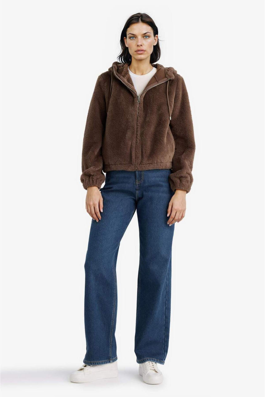 Defacto Kadın Faux Fur F2148Ax - Gri/ Kahverengi