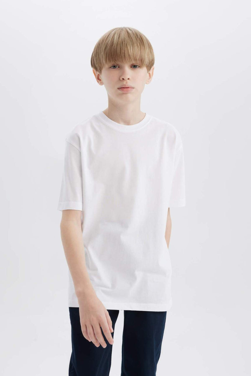Defacto Çocuk Short Sleeve T-Shirt K1687A6 - Beyaz