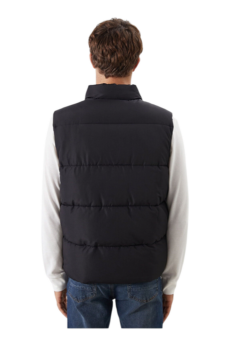 Sporline LC Waikiki erkek siyah polyester şişme yelek, sırt görünümü