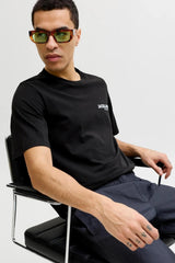 JACK&JONES JPRBLAOSCAR SS TEE FST PLS 12302519 - Siyah