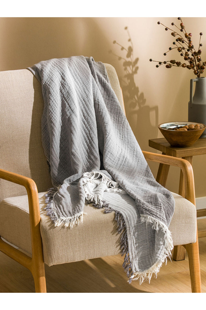 LCW HOME S60040S8 BAT,MUSLINDUZ-THROW - Antrasit