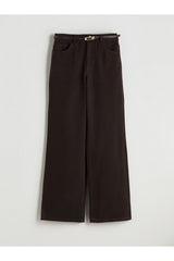Lcw Kadın Pnt,Wideleg-Brown-Belt-Tkm W5Dg21F8 - Koyu Kahverengi