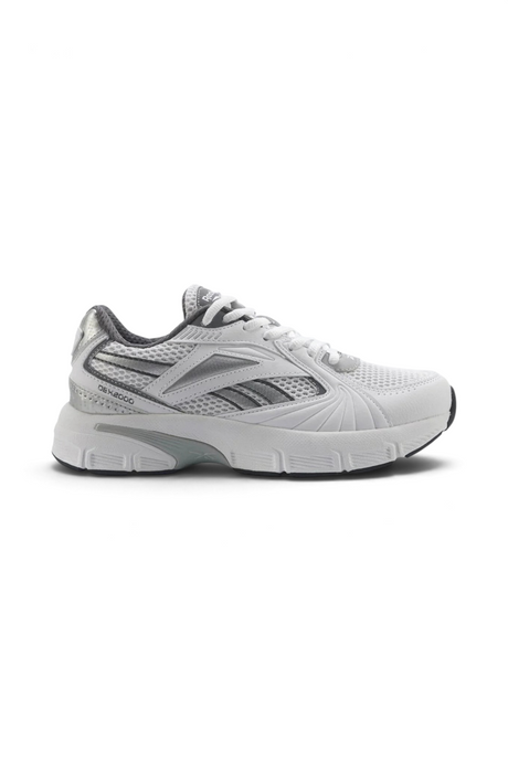 Sporline Reebok DEX2000 beyaz suni deri kadın sneaker, yan profil görünümü