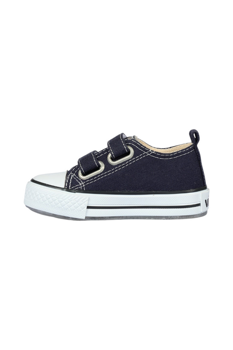 Sporline Vicco lacivert deri ve tekstil çocuk sneaker, cırt cırtlı tasarım ve beyaz burun detaylı