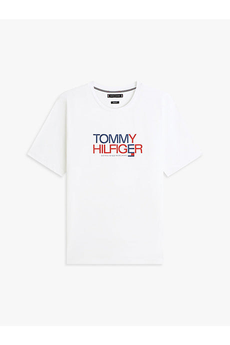Tommy Hilfiger Erkek BRAND LOVE BIG TEXT TEE MW0MW42369YBR - Beyaz