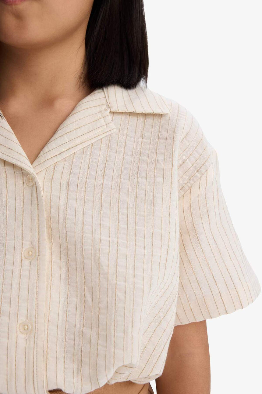 Defacto Çocuk Short Sleeve Shirt D9146A8 - Beyaz