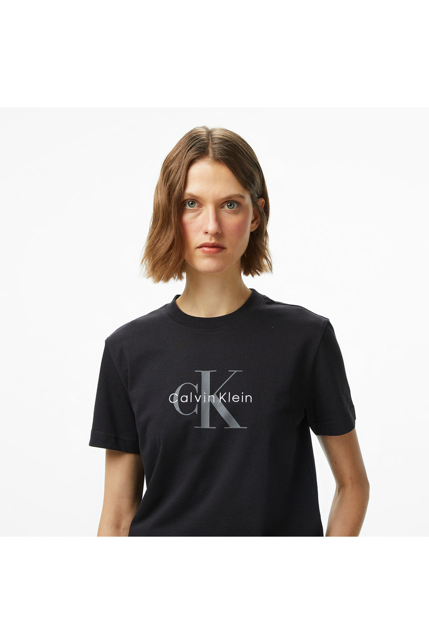 Calvin Klein Kadın SS CLASSIC MONOLOGO TEE LV047B865G - Siyah