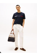 Tommy Hilfiger Erkek HILFIGER CHEST INSERT TEE MW0MW36498 - Koyu Lacivert
