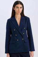 DeFacto Kadın Oversize Blazer Ceket D3155AX - Koyu Lacivert