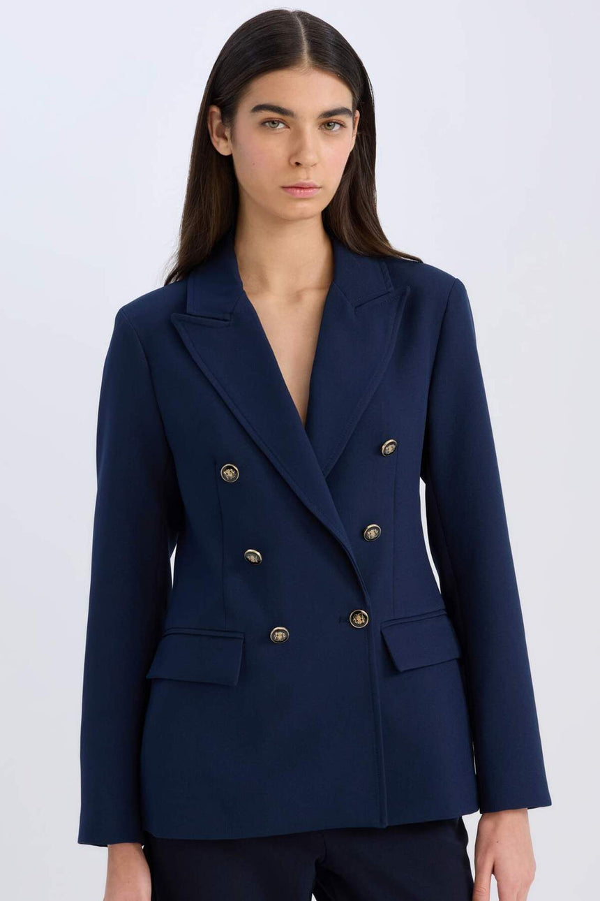 DeFacto Kadın Oversize Blazer Ceket D3155AX - Koyu Lacivert