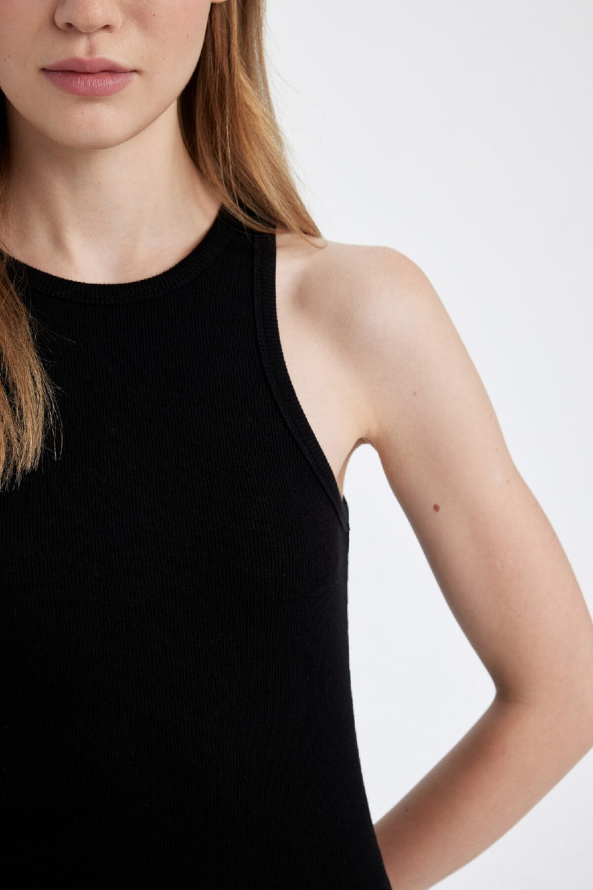 Defacto Kadın Short Sleeve Knitted Dress A4828Ax - Siyah