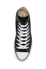 Sporline Converse Chuck Taylor All Star siyah kanvas kadın sneaker, beyaz bağcıklı üstten görünüm