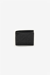 Calvin Klein Erkek XL EMBLEM AOP EMBSS EW BILLFOLD LV04D1177G - Siyah