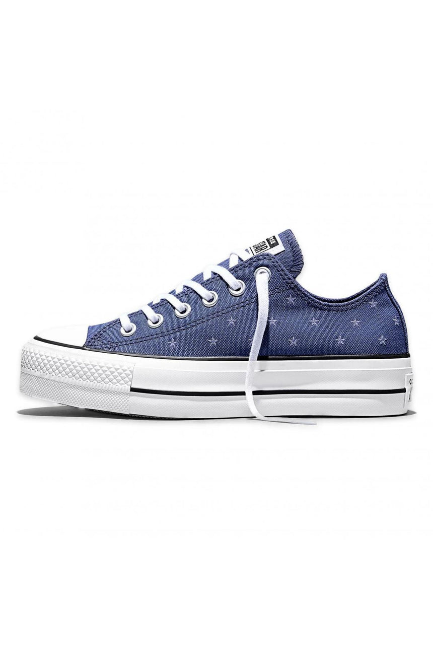 Converse Chuck Taylor All Star Lift Platform Embroidered Stars Ox A16114C.426 - Mavi