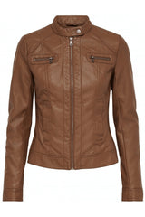 Only onlbandıt faux leather bıker otw noos mont 15081400 - Koyu Turuncu